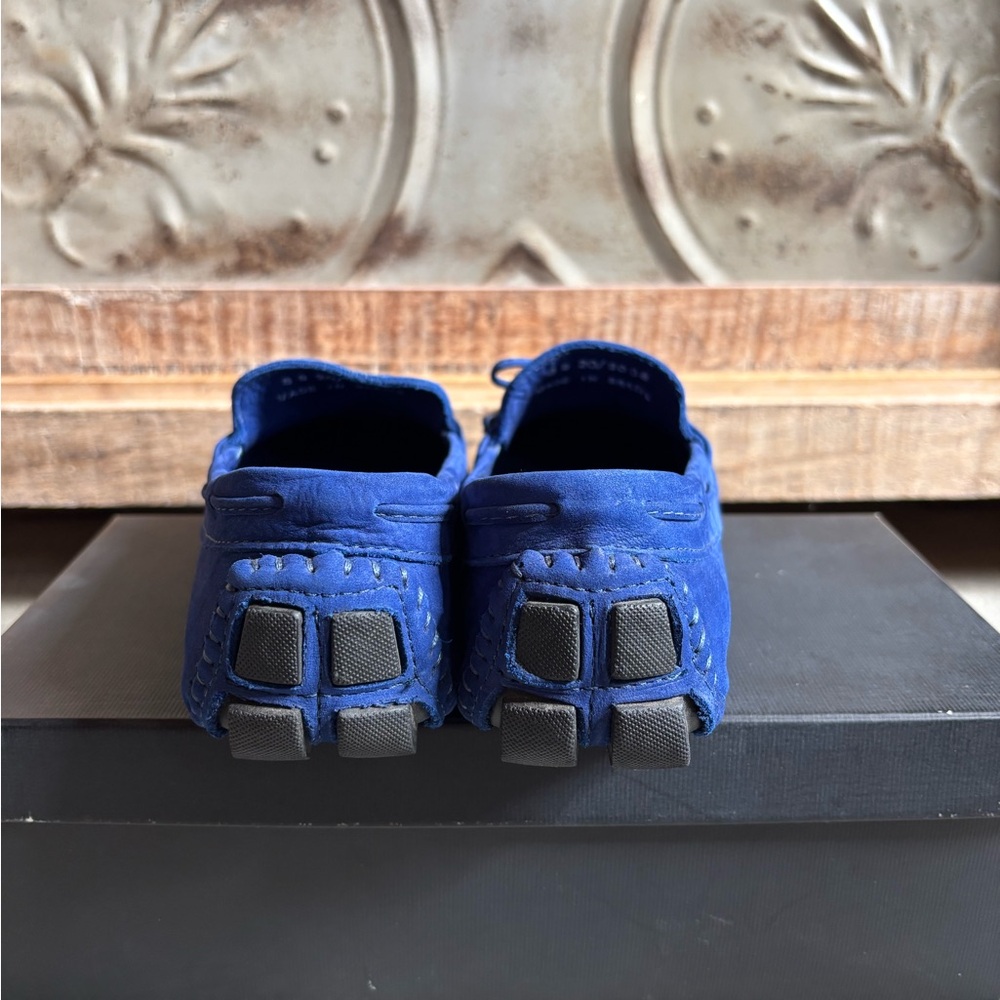 Saks 5th Avenue ocean blue suede driving moccasins, Sz 8 - Picture 6 of 8